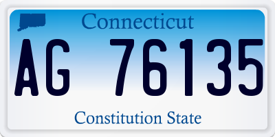 CT license plate AG76135