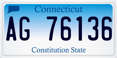 CT license plate AG76136