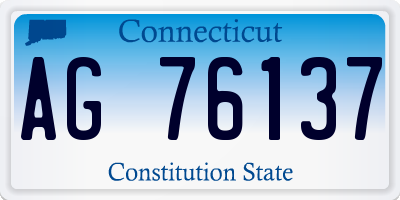 CT license plate AG76137