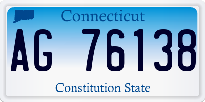 CT license plate AG76138