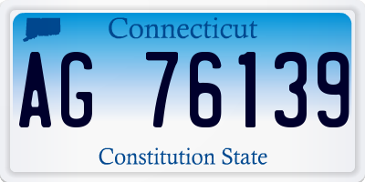 CT license plate AG76139