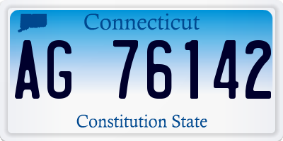 CT license plate AG76142