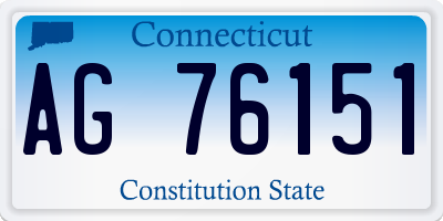 CT license plate AG76151