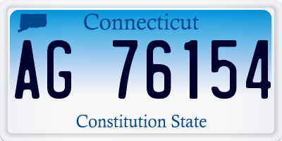 CT license plate AG76154