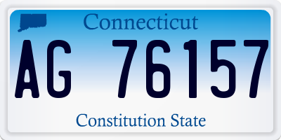 CT license plate AG76157