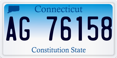 CT license plate AG76158
