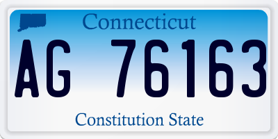 CT license plate AG76163