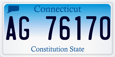 CT license plate AG76170