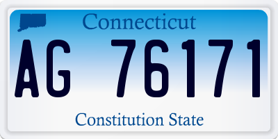 CT license plate AG76171