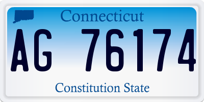 CT license plate AG76174