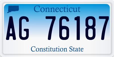 CT license plate AG76187