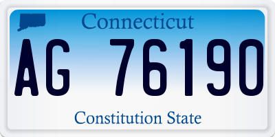 CT license plate AG76190
