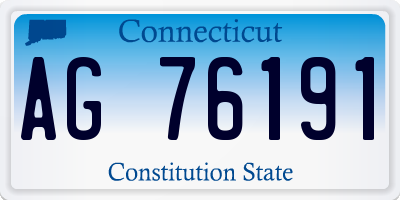 CT license plate AG76191
