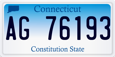 CT license plate AG76193