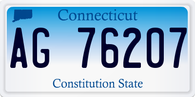 CT license plate AG76207