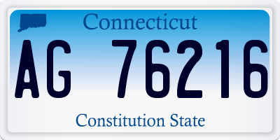 CT license plate AG76216