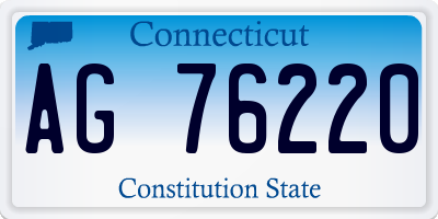 CT license plate AG76220