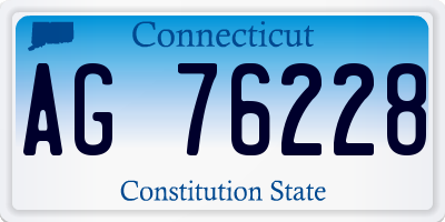 CT license plate AG76228