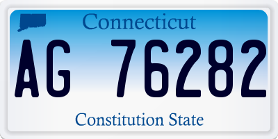CT license plate AG76282