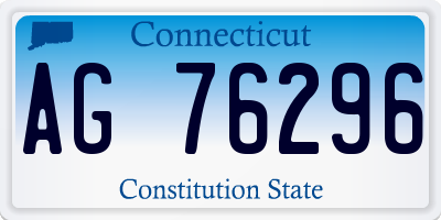 CT license plate AG76296