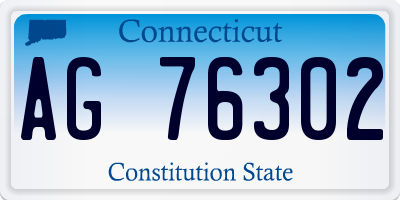 CT license plate AG76302
