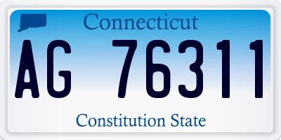 CT license plate AG76311