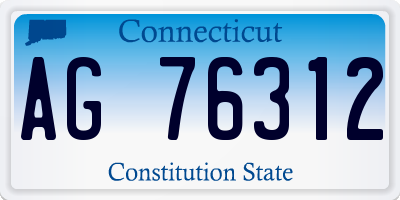 CT license plate AG76312