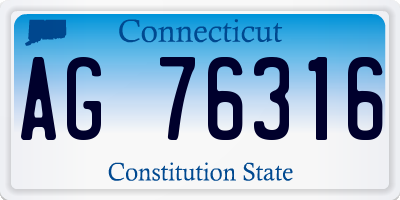 CT license plate AG76316