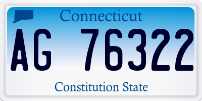 CT license plate AG76322