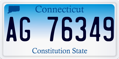 CT license plate AG76349