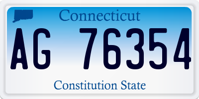 CT license plate AG76354