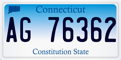 CT license plate AG76362