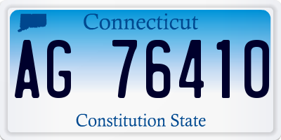 CT license plate AG76410