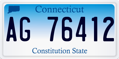 CT license plate AG76412