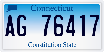 CT license plate AG76417
