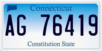 CT license plate AG76419
