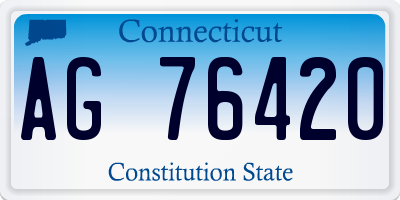 CT license plate AG76420