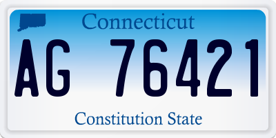 CT license plate AG76421