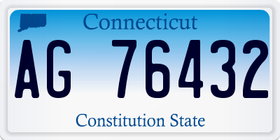 CT license plate AG76432