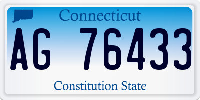 CT license plate AG76433