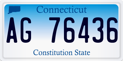 CT license plate AG76436