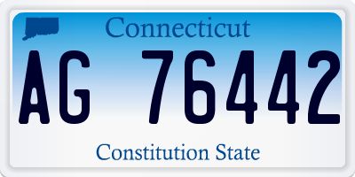 CT license plate AG76442