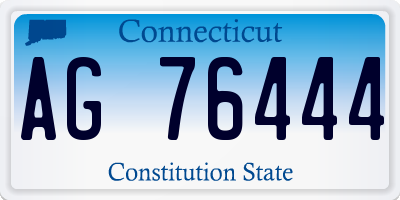 CT license plate AG76444