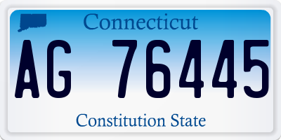 CT license plate AG76445