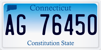 CT license plate AG76450