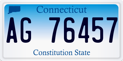 CT license plate AG76457