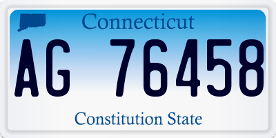 CT license plate AG76458