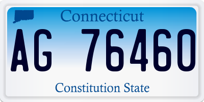 CT license plate AG76460