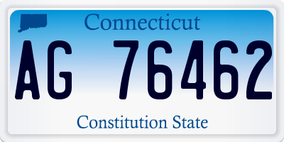 CT license plate AG76462