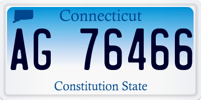 CT license plate AG76466